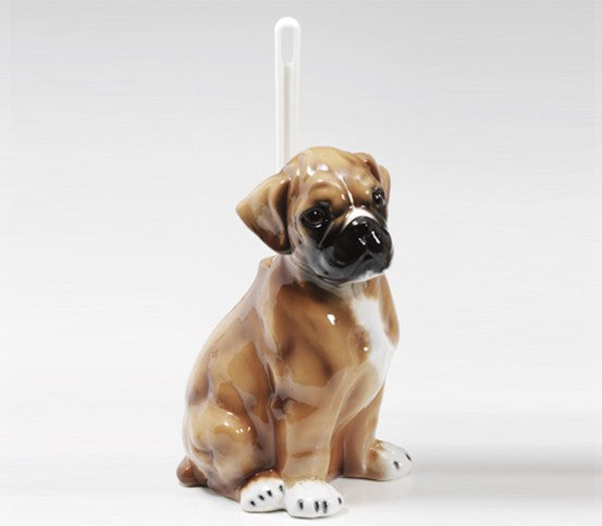 Boxer Toiletbørsteholder - porcelænsfigur set fra en anden vinkel