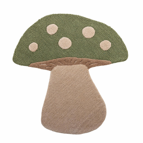 Mushroom tæppe i uld, grøn fra Bloomingville MINI