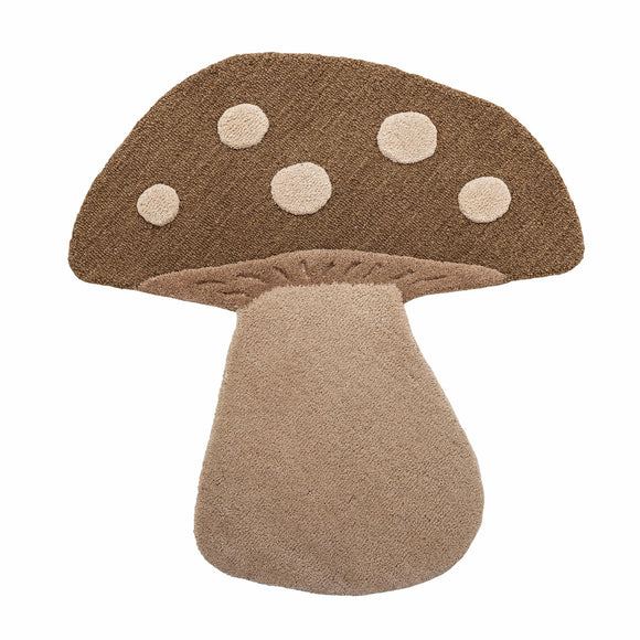 Mushroom tæppe i uld, brun fra Bloomingville MINI