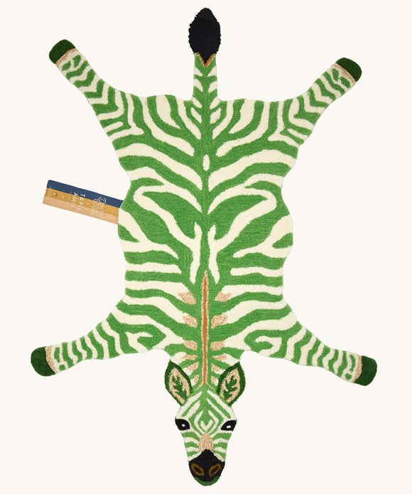 Grøn zebra tæppe fra Doing Goods