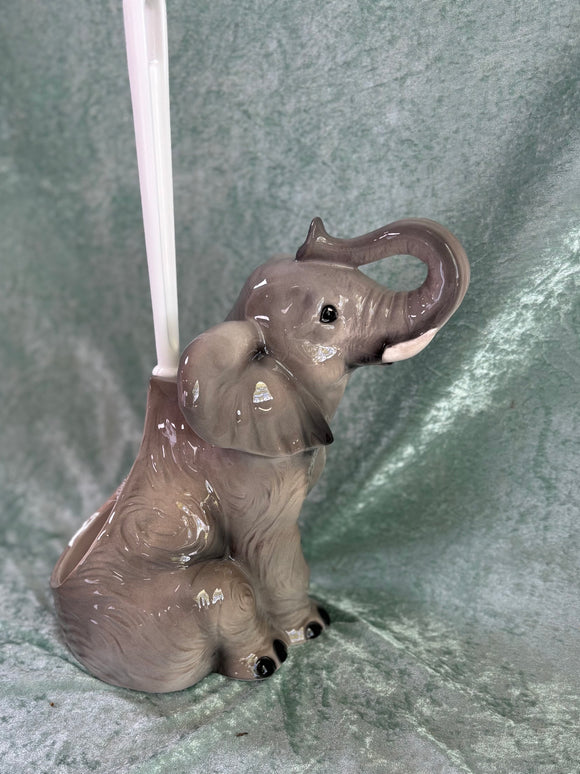 Elefant Toiletbørsteholder - porcelænsfigur detalje nærbillede