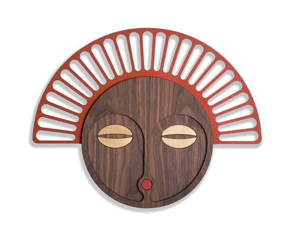 Afrikansk maske 35.6 X 46 cm - vægdekoration fra Umasqu - unik boligindretning