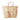 Raffia shopping taske med grønne og pink detaljer fra Rice