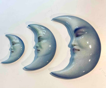 Suspension murale « Lune bleue » en céramique - plusieurs tailles disponibles ! - figurine décorative pour la maison