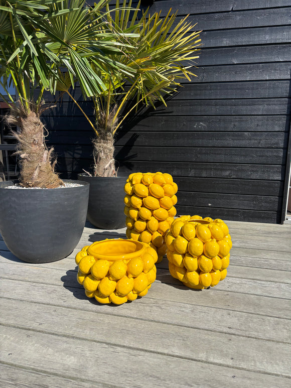 Citron vase  -  mellem - 29 cm set fra en anden vinkel