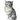 Grey Angora Cat - Porcelaine Figure 35 cm