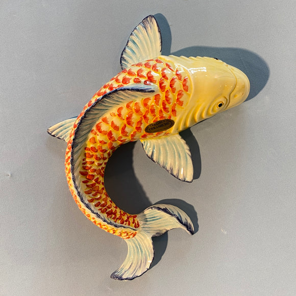 Karpe fisk - lille - BLÅ/ORANGE/GUL - dekorativ figur til hjemmet