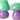 AU Maison - lampe à champignons en verre vert et violet - 16x13 cm