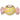 Candy fyrfadstage - jaune et rose
