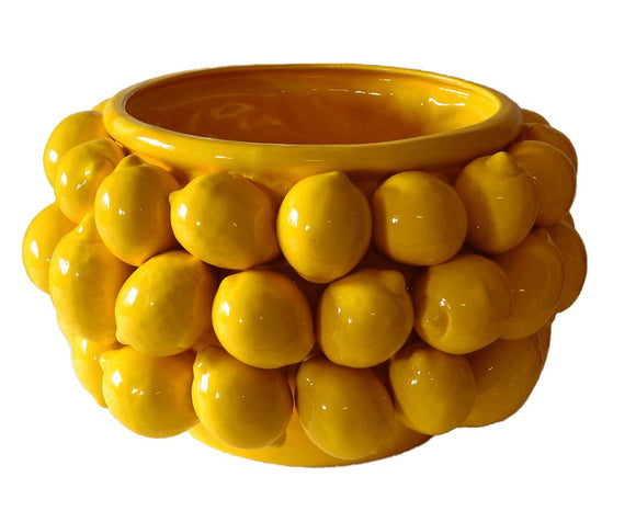 Grand cache-pot en forme de citron - céramique italienne